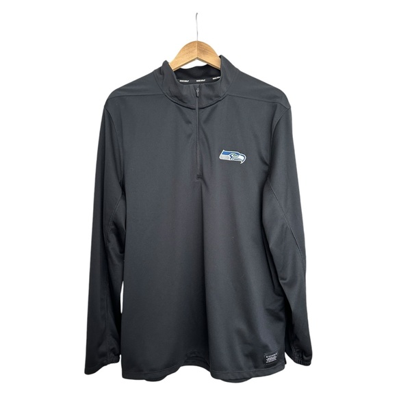 Nike Golf Seahawks Men’s 1/2 Zip Shirt Long Sleeve Pullover Black Size XL - Picture 7 of 13